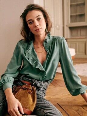 Sezane Chlo Silk Blouse